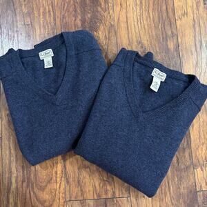 L.L.Bean 100%  Lambs wool sweater bundle men's size XL navy blue